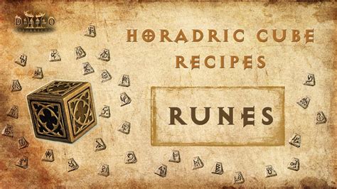 diablo 2 resurrected rune cube recipes.